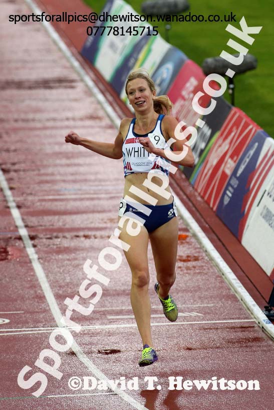 Laura Whittle (Scotland) in the womens 5000 metres at the Commonwealth Games, Glasgow. Photo: David T. Hewitson/Sports for All Pics